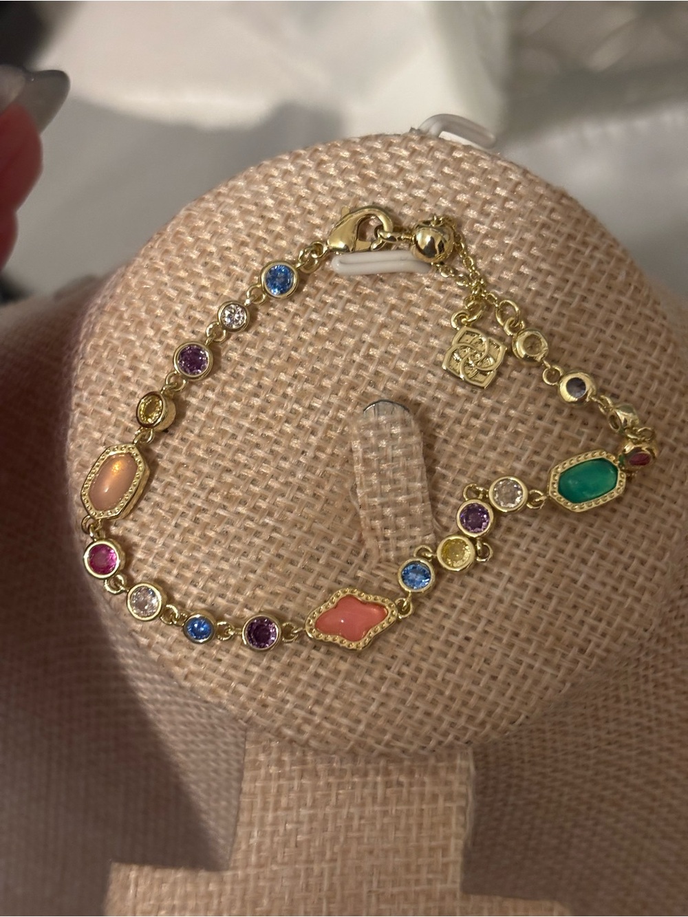 Multicolor Gemstone Gold-Plated Bracelet - Designer Style